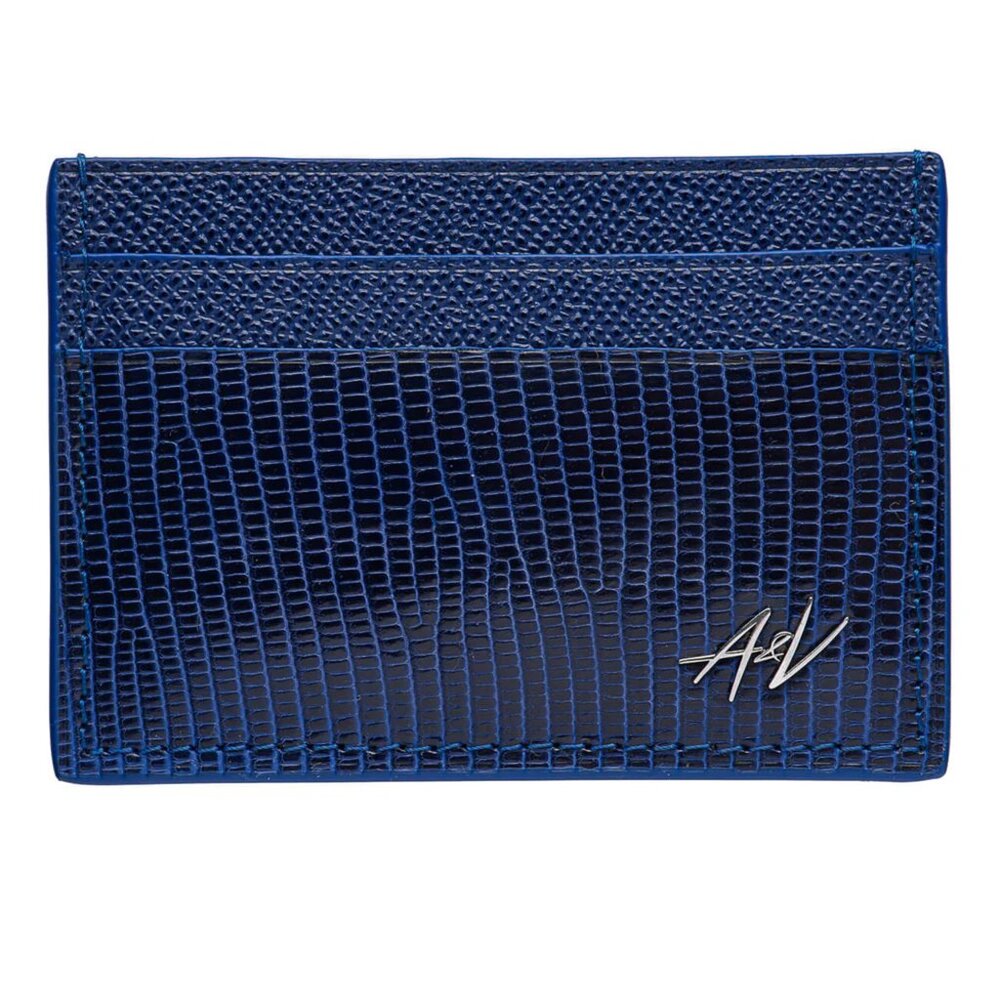 Stylish Lizard Cardholder – Genuine Leather - Electric Color